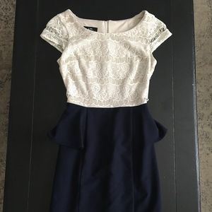 I.N San Francisco Navy & White Cocktail Dress